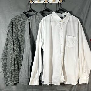 Van Heusen White, Gray, and Black Patterned Casual Shirts all same size men’s XL